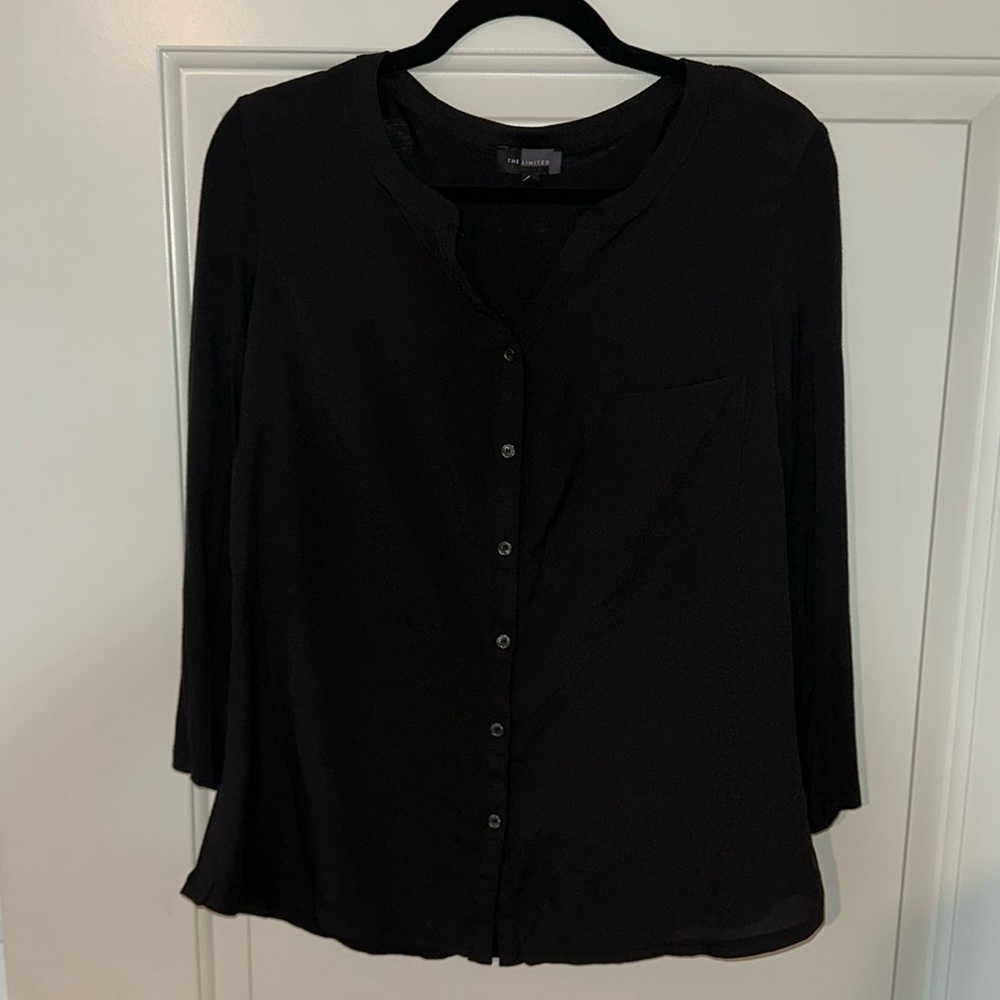 The Limited women’s black woven and knit blouse size large